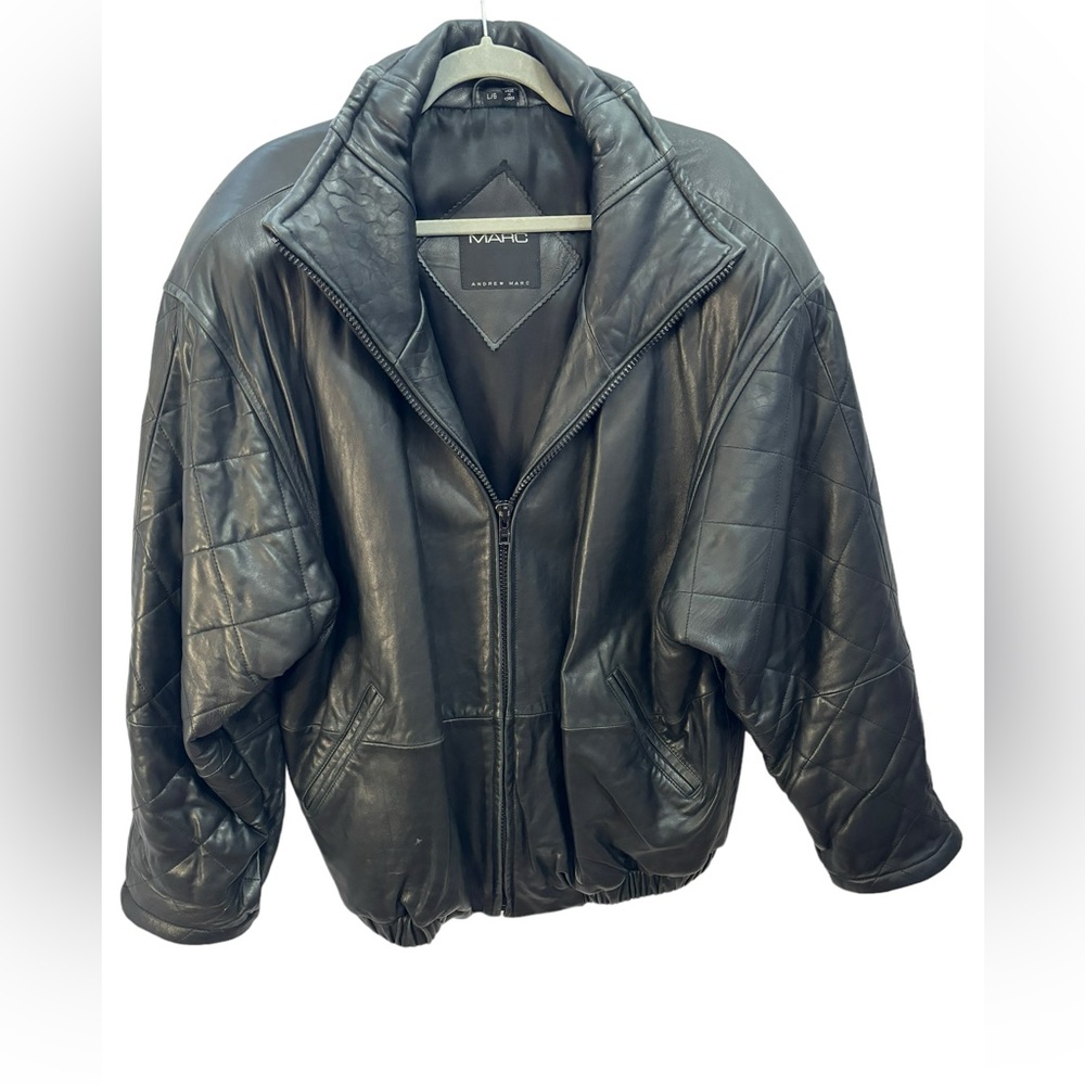 Andrew Marc‎ Men’s Black Leather Jacket Size Large